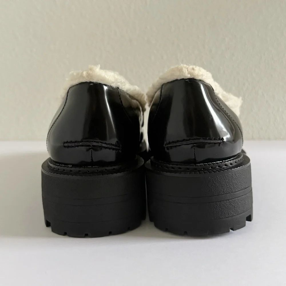 Sam Edelman‎ Laurs Cozy Lug Sole Loafer Faux Fur Black Womens US 9.5M NEW